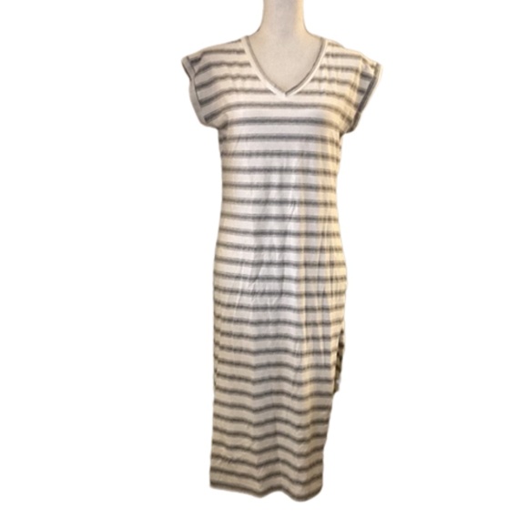 ANGIE dress Maxi striped side slits - Picture 1 of 4